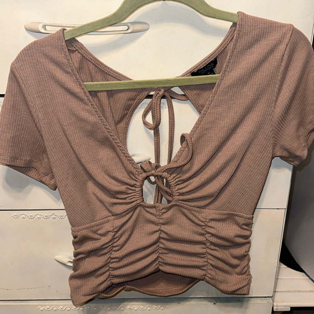 Willow light brown beige top